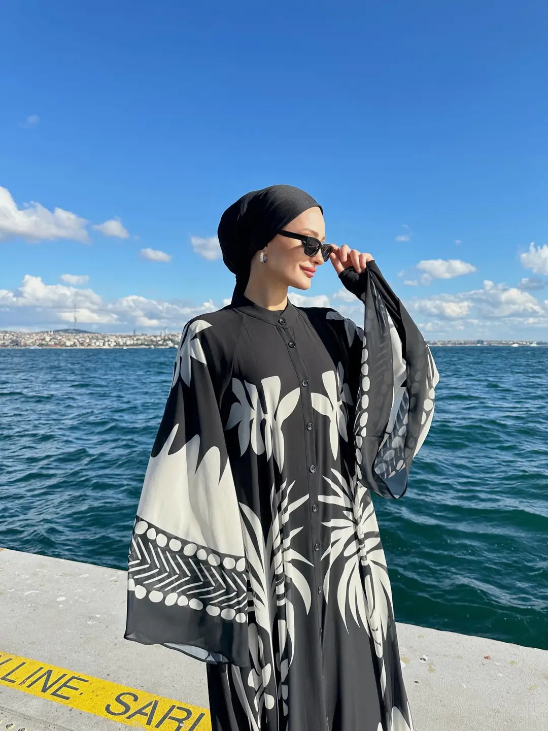 Desenli Şifon Gömlek Elbise