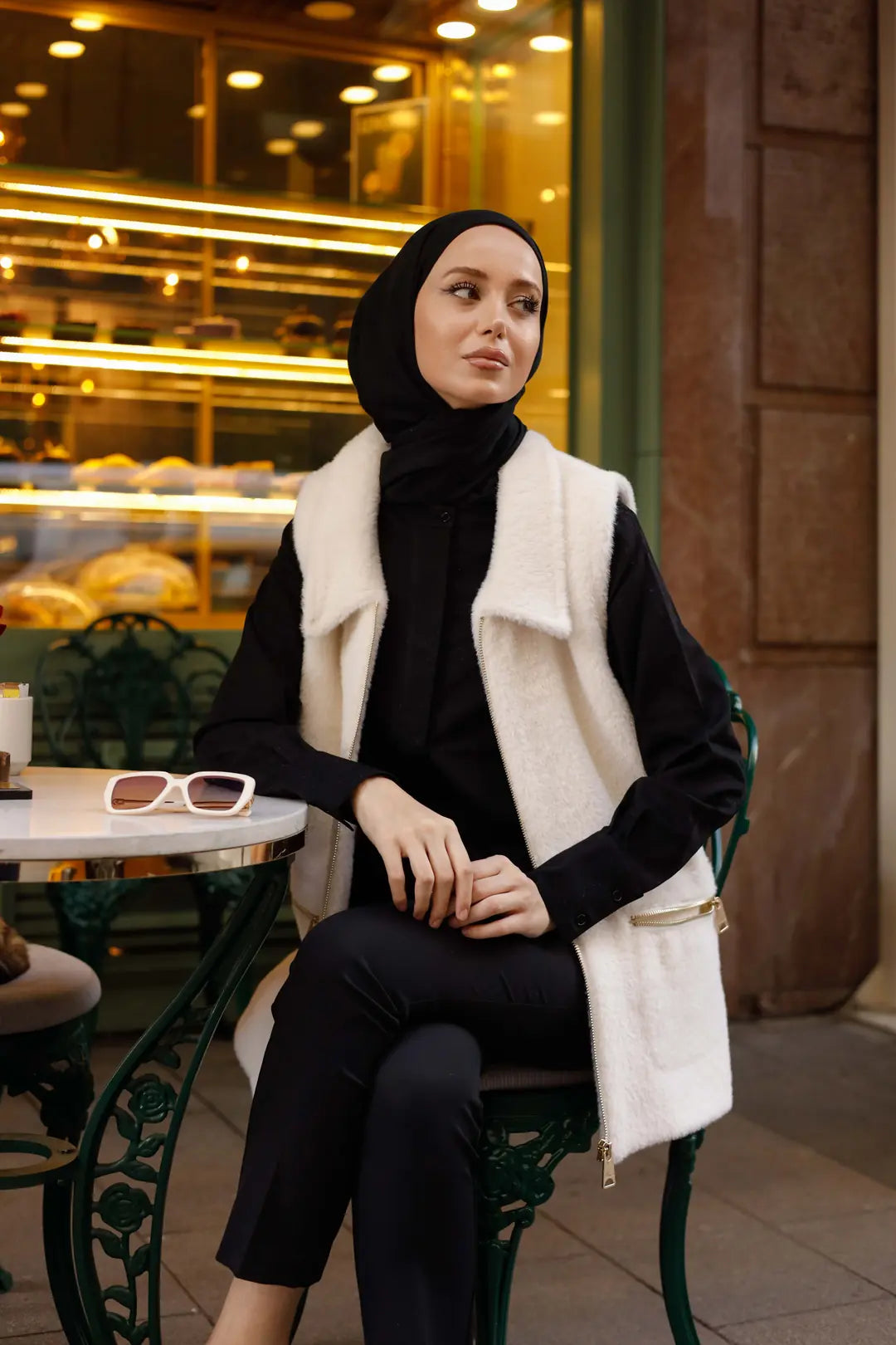 Angora Fermuarlı Yelek