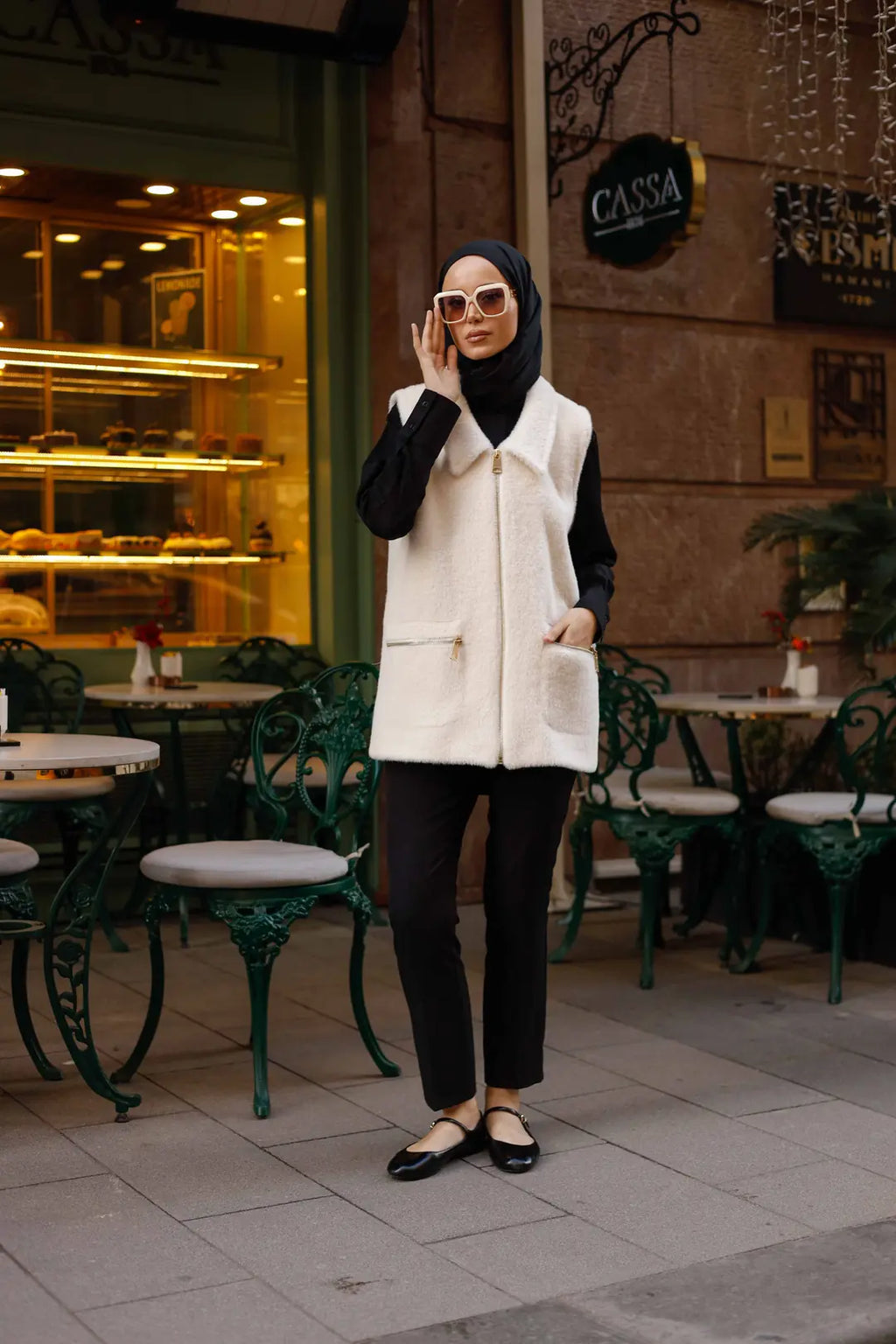 Angora Fermuarlı Yelek