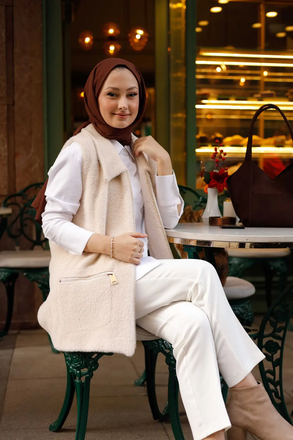 Angora Fermuarlı Yelek
