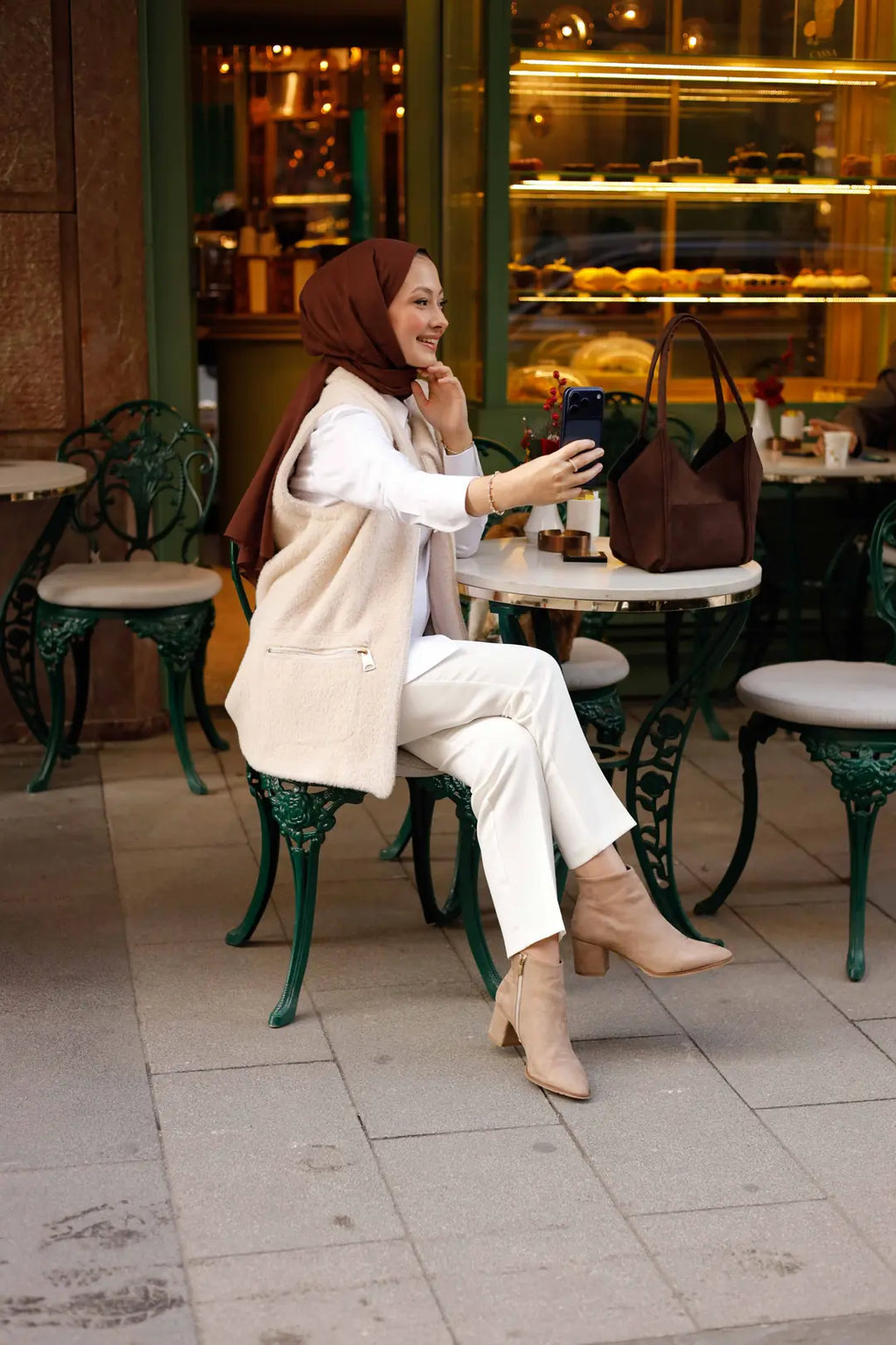 Angora Fermuarlı Yelek