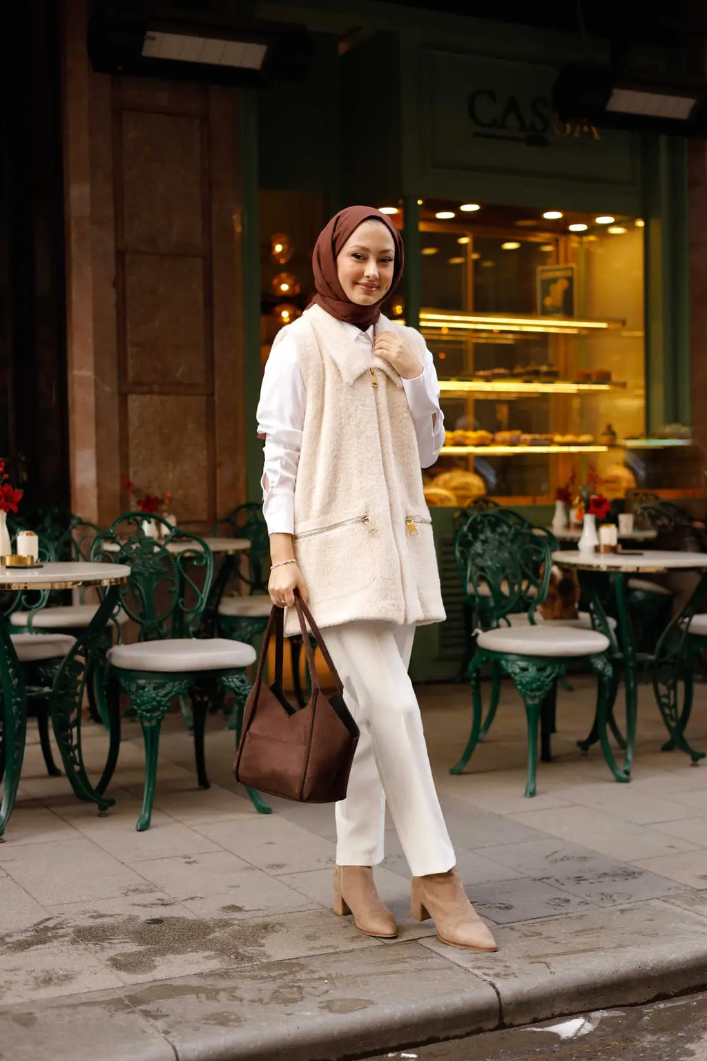 Angora Fermuarlı Yelek