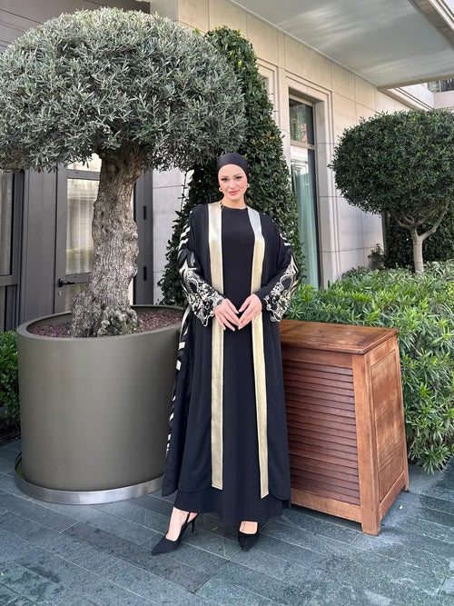 Arka Detaylı Uzun Kollu Abaya