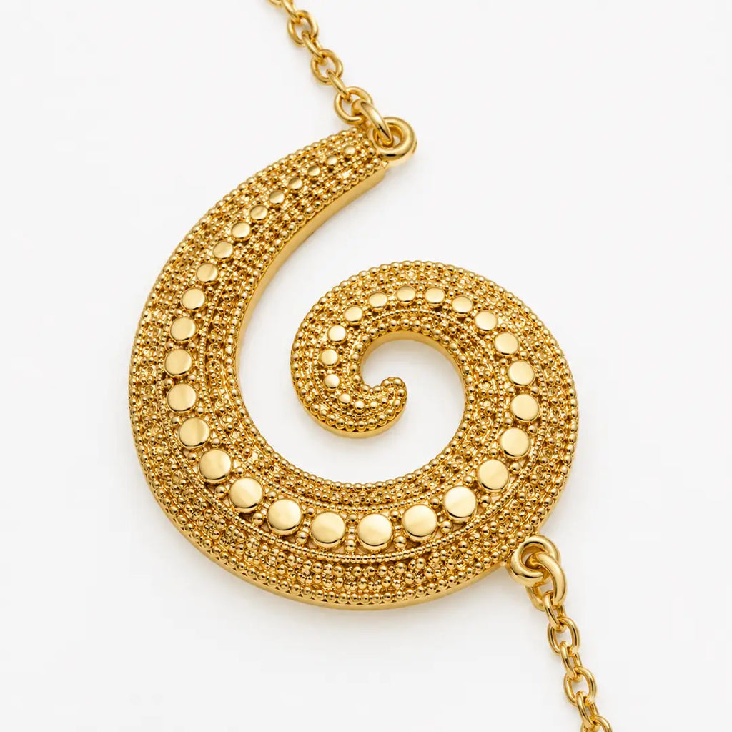 Voluta Spiral Motifli Kolye Küpe Takımı