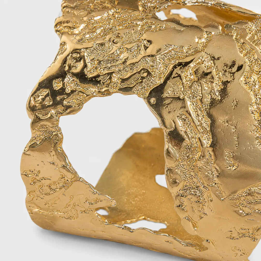 Marea Oyuk Formlu Gold Kelepçe Bilezik