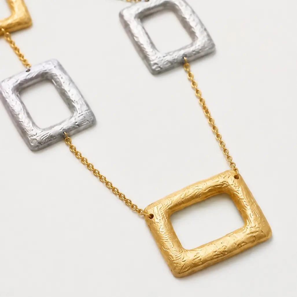 Serelda Gold Silver Geometrik Set