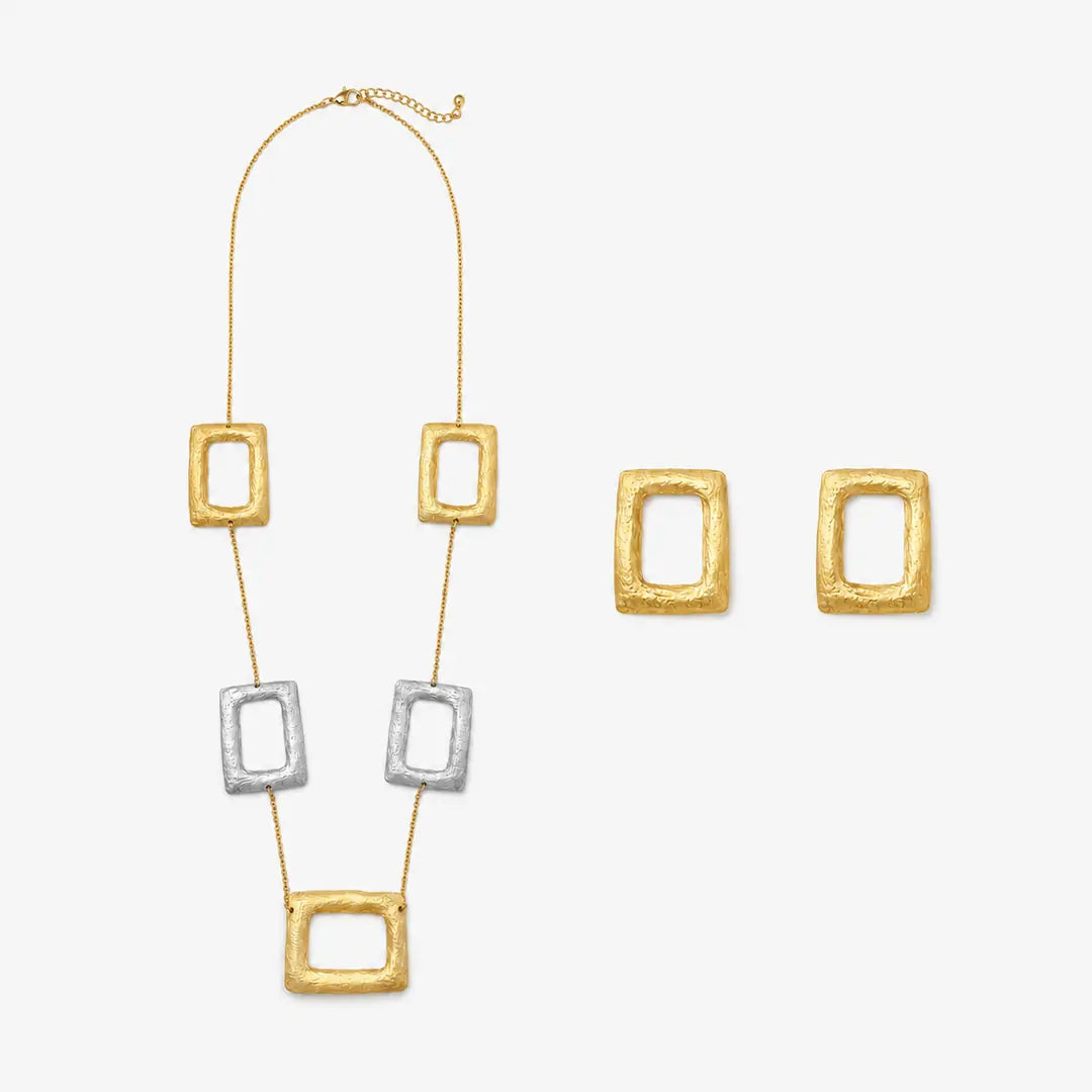 Serelda Gold Silver Geometrik Set