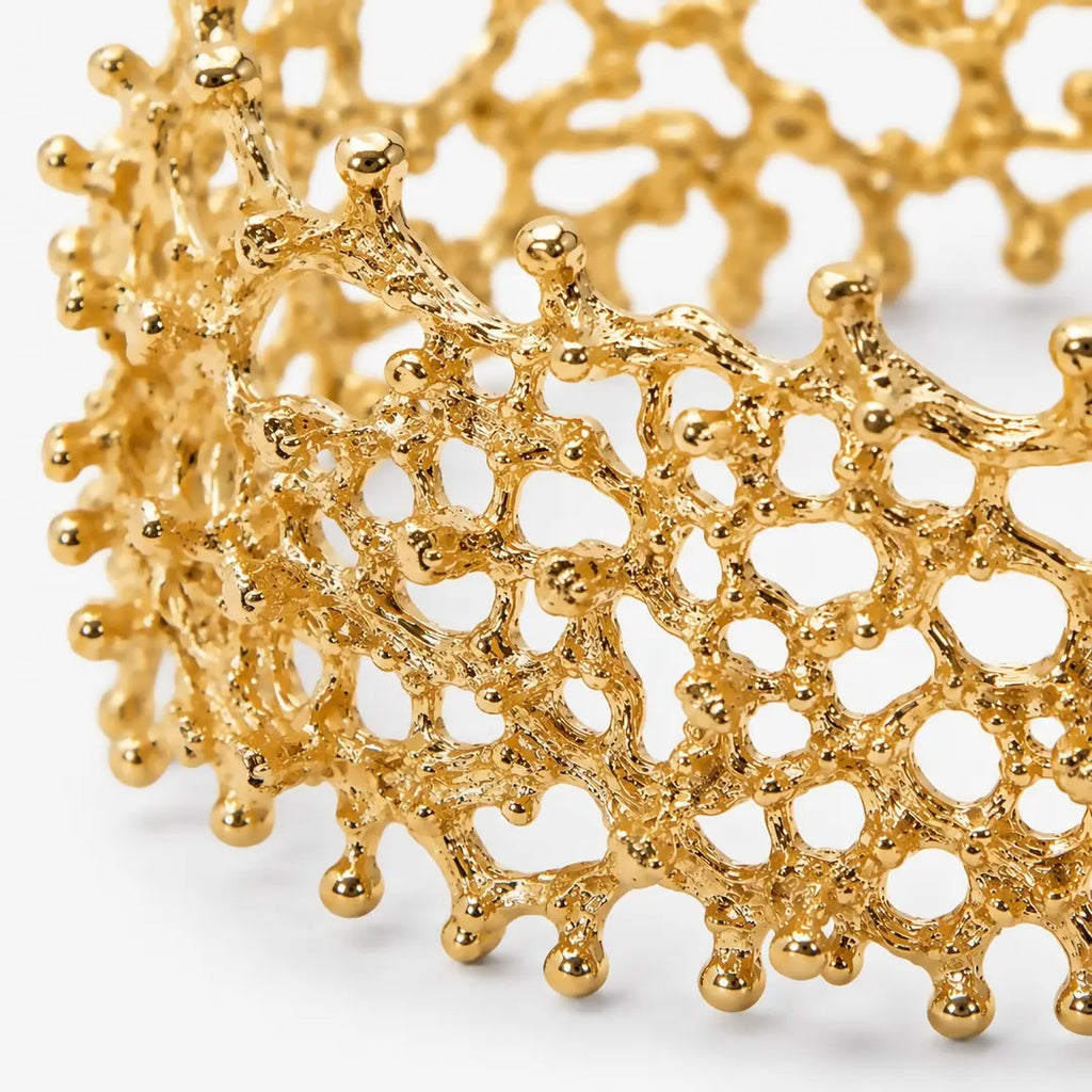 Coralia Ağ Dokulu Gold Bilezik