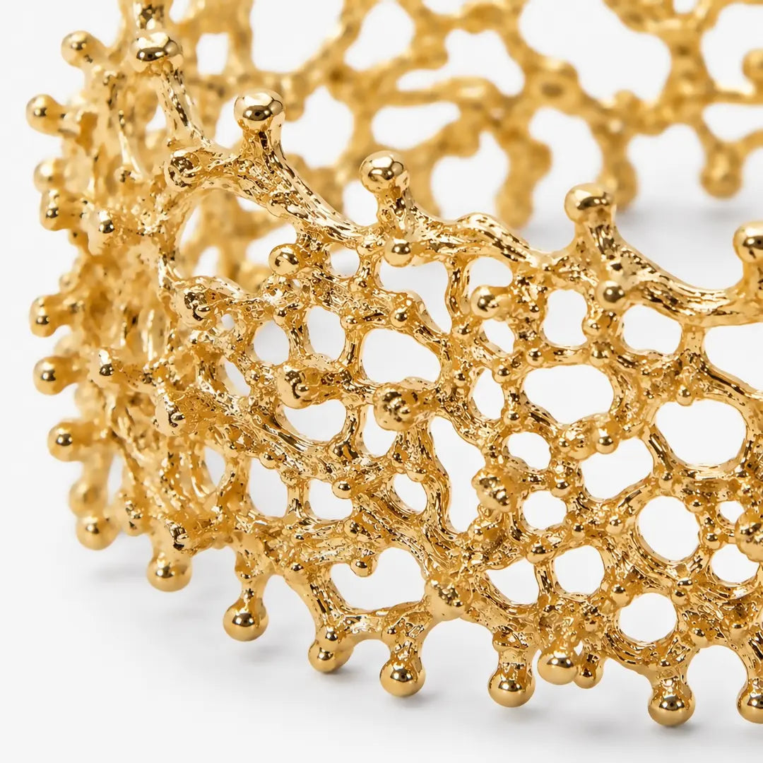 Coralia Ağ Dokulu Gold Bilezik